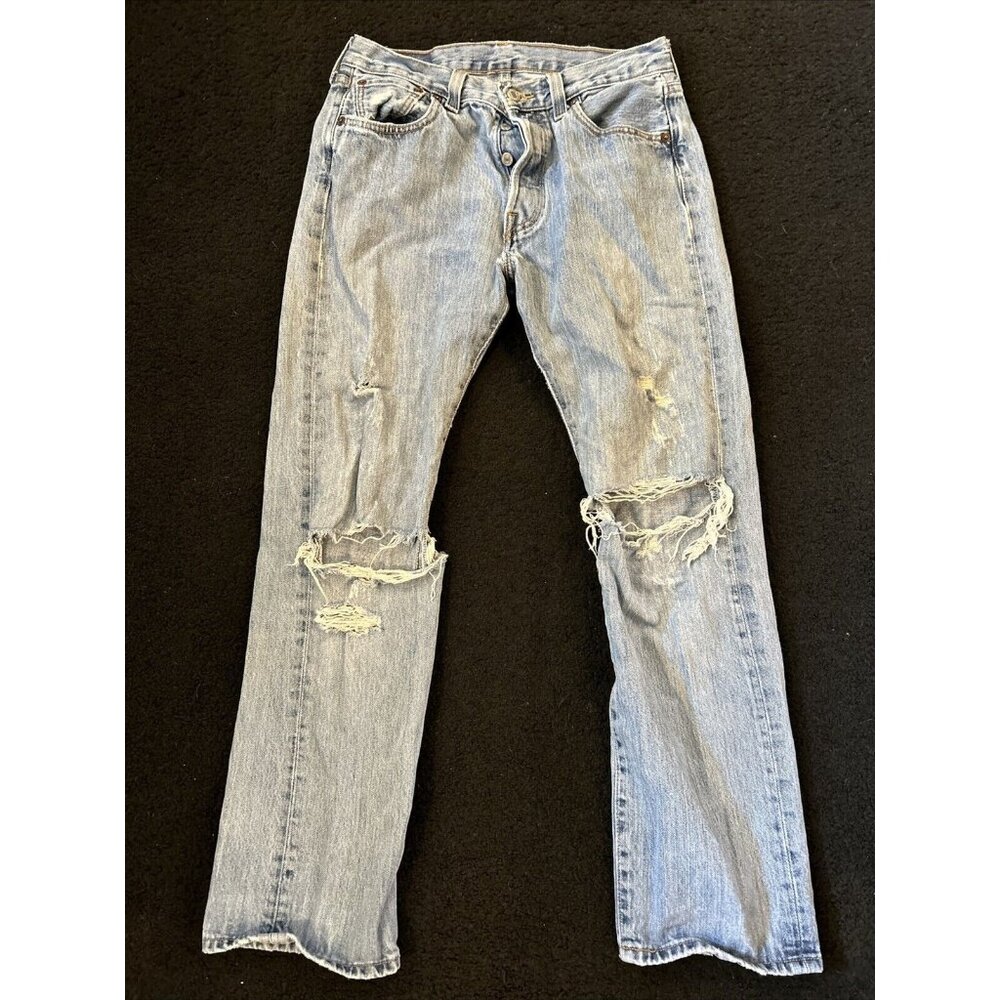 Levis Jeans Men 30x30 Blue 501 Button Fly Straight Denim Pants Western Skate Y2K